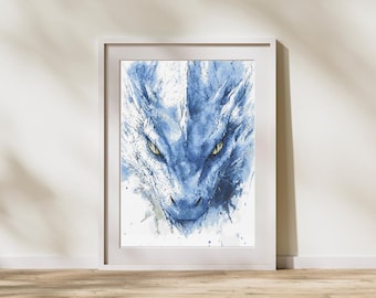 Blue Dragon Cross Stitch Pattern - Fantasy Creature Design