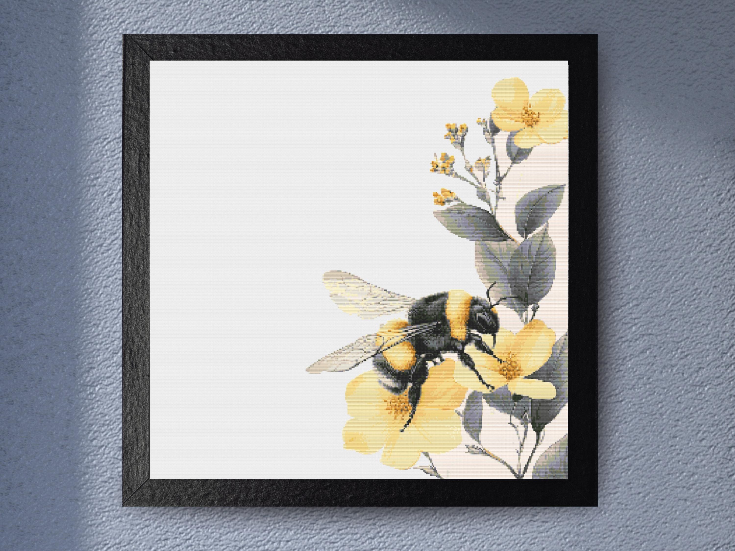 Elegant Bumblebee - Delicate Yellow Flower - Image 1