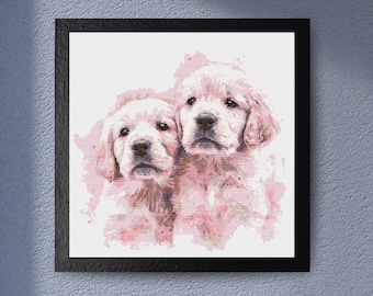 Dog Cross Stitch Pattern – Pet Portrait,  Dog Lovers Embroidery Design
