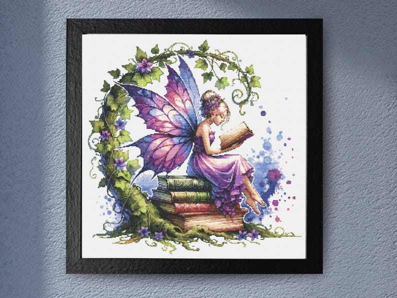 Reading Fairy Cross Stitch Pattern - Etsy