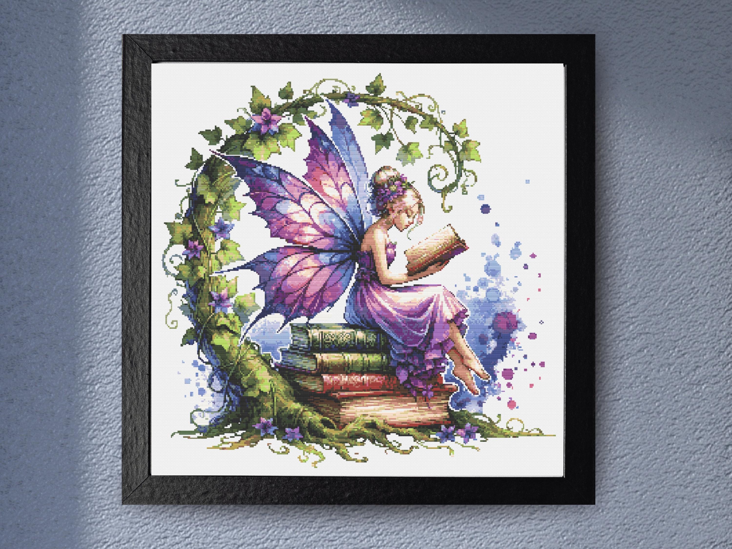 Reading Fairy Cross Stitch Pattern - Image 1
