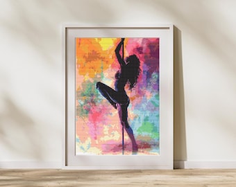 Baile artístico en barra: Patrón de punto de cruz de silueta dinámica. 170 x 263 puntos de punto de cruz contados.