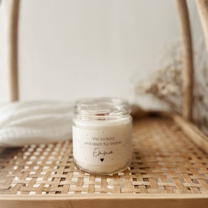 Much too short and yet forever candle | Star child memory | Personalized mourning light | Comfort light | Candle with wooden wick | Rapeseed wax candle