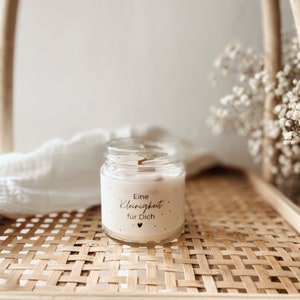 A little something for you candle | crackling candle | Gift idea for grandma, mom, girlfriend | Candle with wooden wick | sustainable rapeseed wax candle