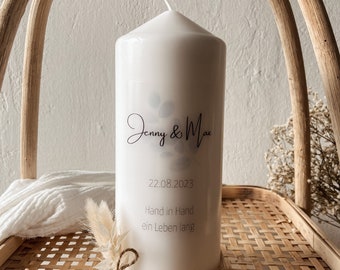 Wedding candle eucalyptus personalized | printed candle | Wedding gift