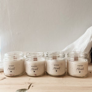 Crackling candles Advent wreath | Advent candles | Candle in a glass | sustainable Advent wreath