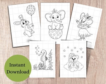 Coloring Pages, PDF Printable, Instant Digital Download