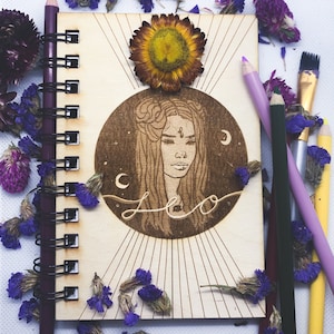 Small Custom Leo July August Horoscope Hardcover Sketchbook - Astrology Sign Zodiac Birthday Gift