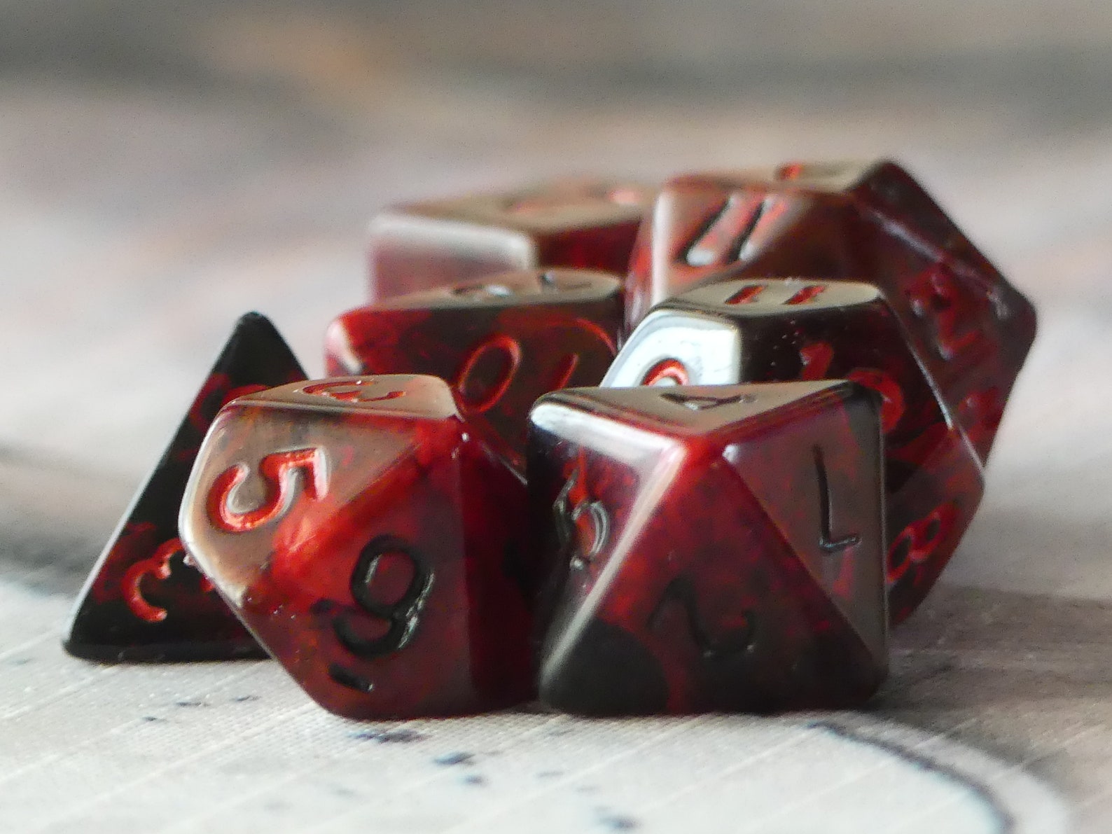 BLOOD DICE Handmade Resin 7 Dice Set for DnD Dungeons and Etsy