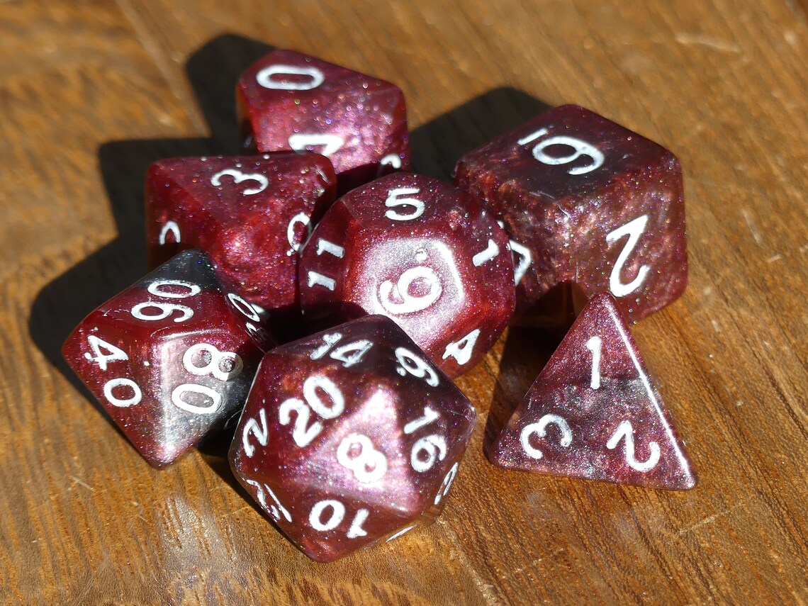 DEMON DICE Handmade Resin 7 Dice Set for Dnd Pathfinder Etsy