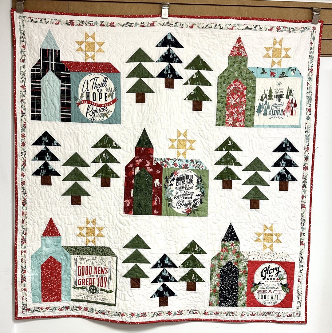 Christmas Chapel Quilt Kit 62 X 62 Etsy