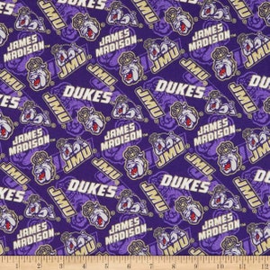 JMU Tossed Logos Duke Dogs James Madison University 45" Cotton Fabric