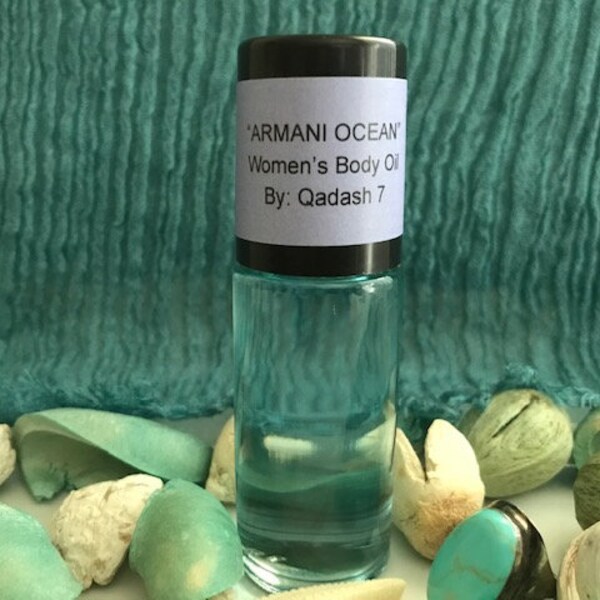 1 oz. "Armani Ocean" Women's Body Oil Fragrance | 100% Pure Oil Uncut No Alcohol | Glass Roll-on Bottle | Authentic & Superior