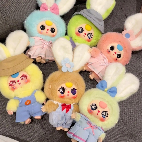 Baby Three Macaron Bunny Blind Box – Mystery Angry Rabbit Plush