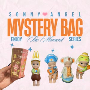 Sonny Angel &quot;Enjoy the Moment&quot; Goodie Bag | Kawaii Angel Collection | Blind Box + Stickers + Surprise | Party Favor Gift Set