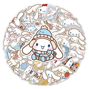 Cinnamoroll Kawaii Sticker Pack – 50 Cute Waterproof Stickers for Laptop, Journal, Scrapbooking, Japanese Aesthetic