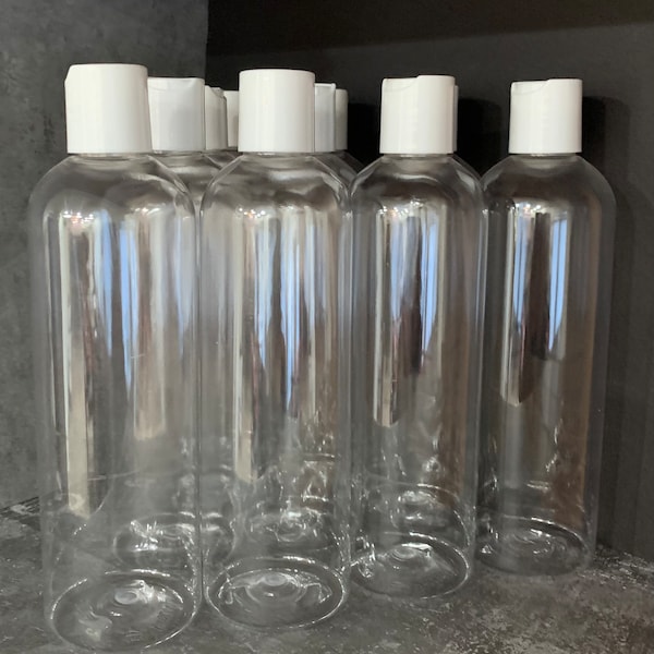 12 oz PET Clear Plastic Bottle with Flip Cap (Set of 10)