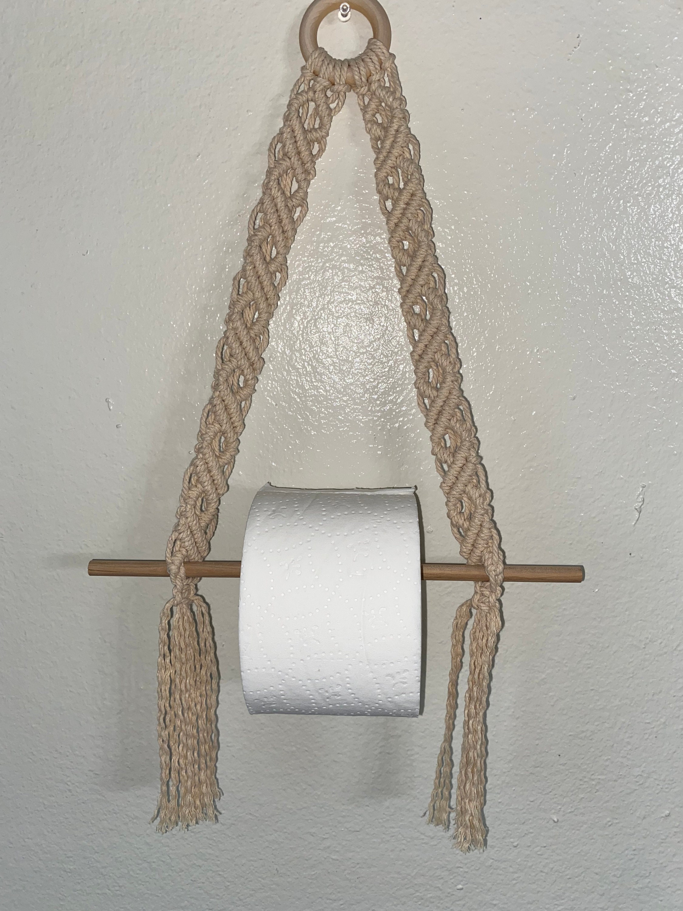 Macrame Toilet Paper/ Kitchen Towel Holder Etsy