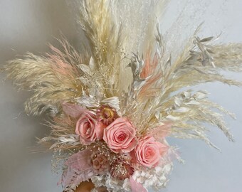 Pink Boho Bouquet- Dusty Pink Bouquets- Bridal Bouquet Pink - Valentines Day Bouquets for Gifts