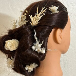 Natural  Flowers hairpins - Bridal or Bridesmaids Hair Accessories- Preserved Flower Pin - Set 12