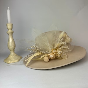 Bridal Fedora Hat: Ivory Flower Boho Wedding Accessory