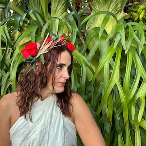 Preserved Rose Flower Crown: Dried Flower Headband for Baby Shower
