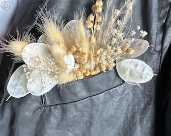 Dried Flower Boutonniere Set: Rustic Boho Wedding Groomsmen
