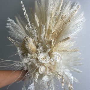Bridal Bouquet, Wedding Bouquet, Floral Arrangement,Dried Flowers, Pampas Bouquet, Boho Bride Bouquet, off white wedding bouquet, bohemia