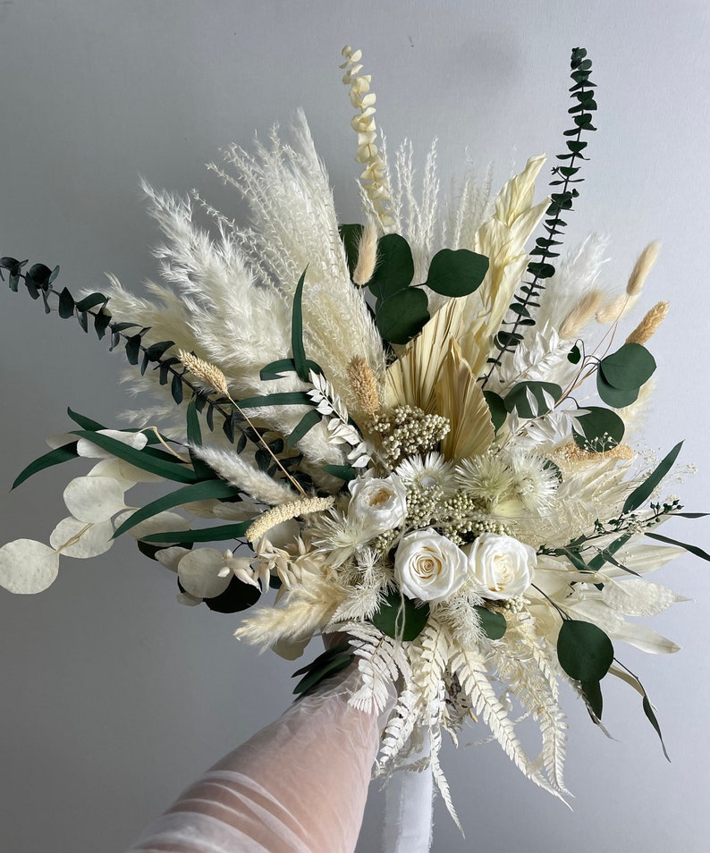 Greenery Bridal Bouquet eucalyptus Wedding Bouquets grass - Etsy