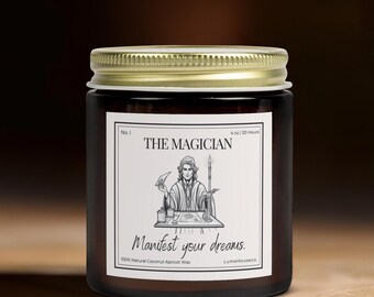 The Magician Tarot Candle: Coconut Wax Witchy Candle for Manifestation