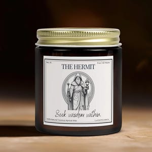 Die Einsiedler-Tarot-Kerze: Spirituelle Kokosnuss-Apricot-Wachskerze
