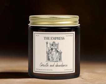 The Empress Tarot Candle: Coconut Apricot Wax, Spiritual Gift