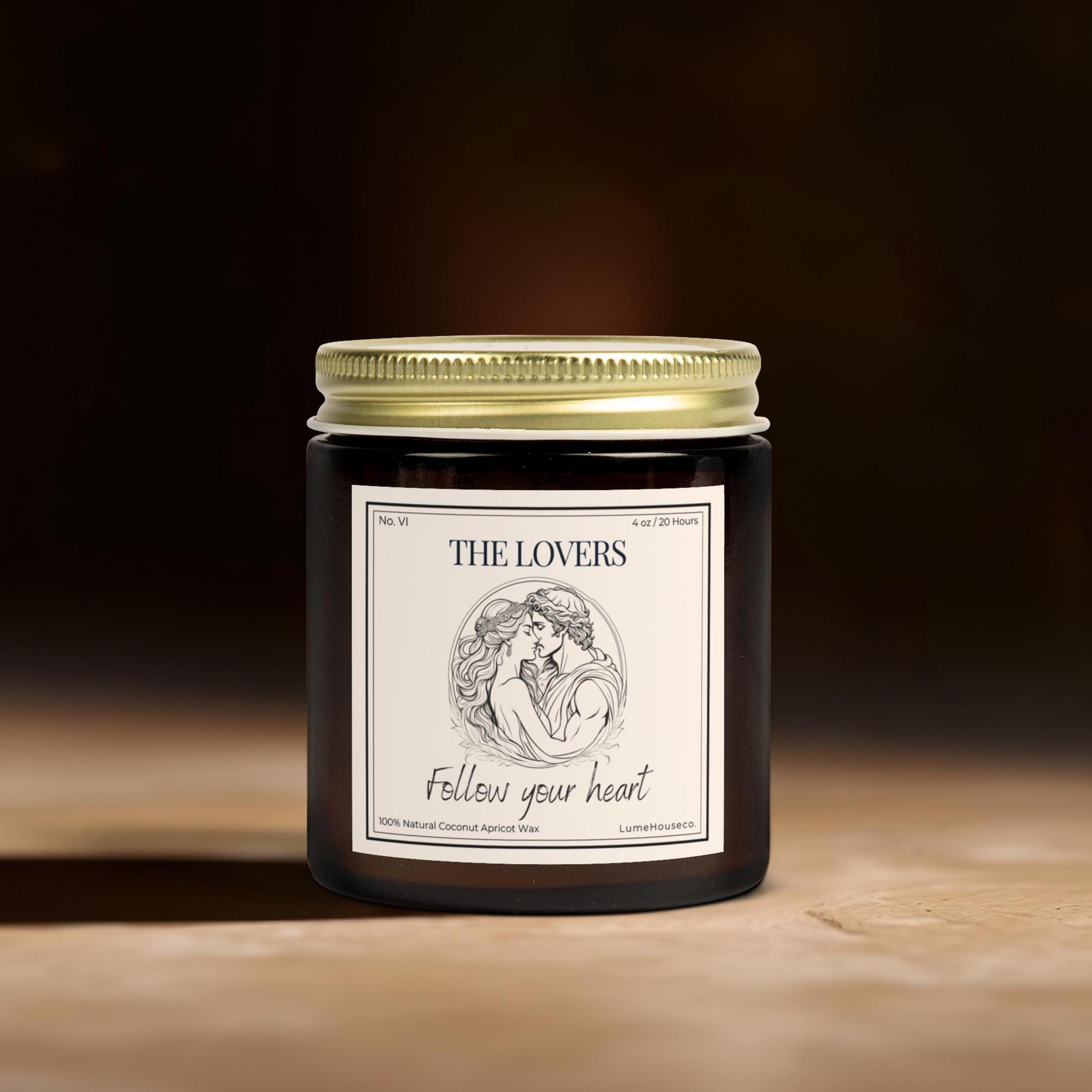 The Lovers Tarot Candle: Coconut Apricot Wax, Spiritual Gift