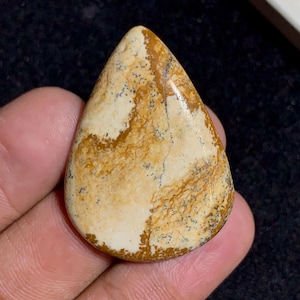 Picture Jasper Cabochon__ Pear Cabochon__ 38x28x5 MM__ 39 CTS__ #A7