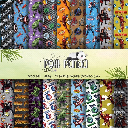 The Avengers Digital Paper Printable Scrapbooking Decor - Etsy