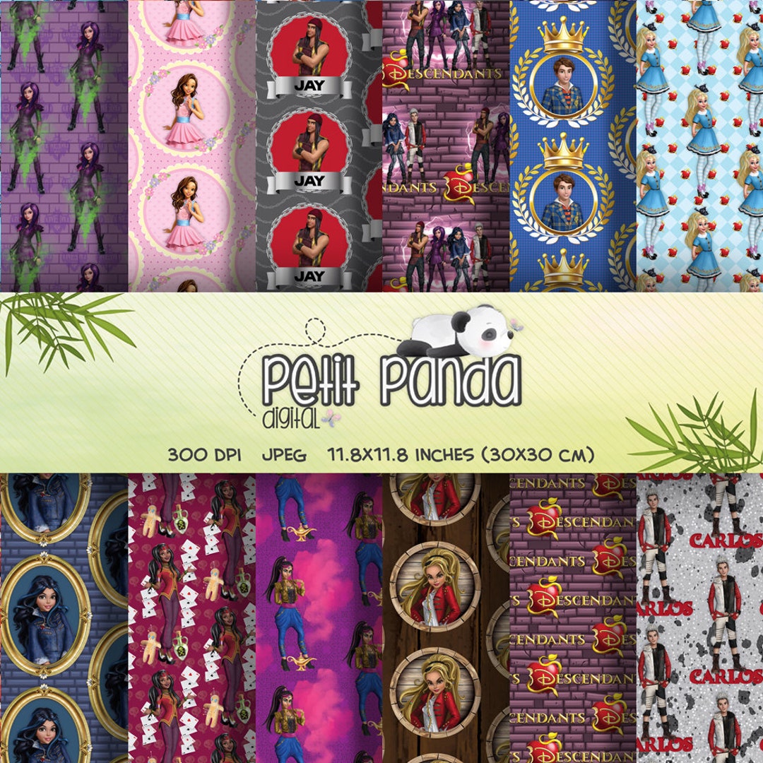 Descendants Digital Paper Printable Scrapbooking Decor - Etsy