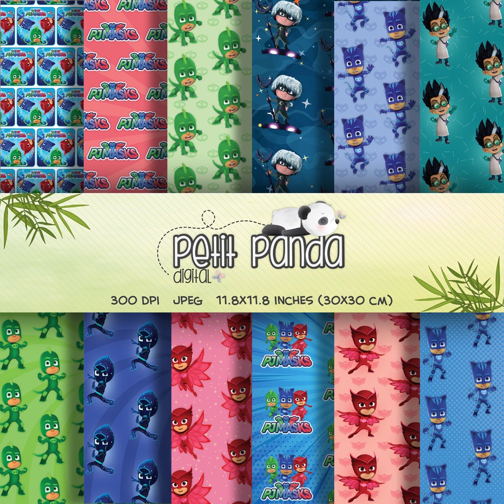 PJ Masks Digital Paper Printable Scrapbooking Decor - Etsy