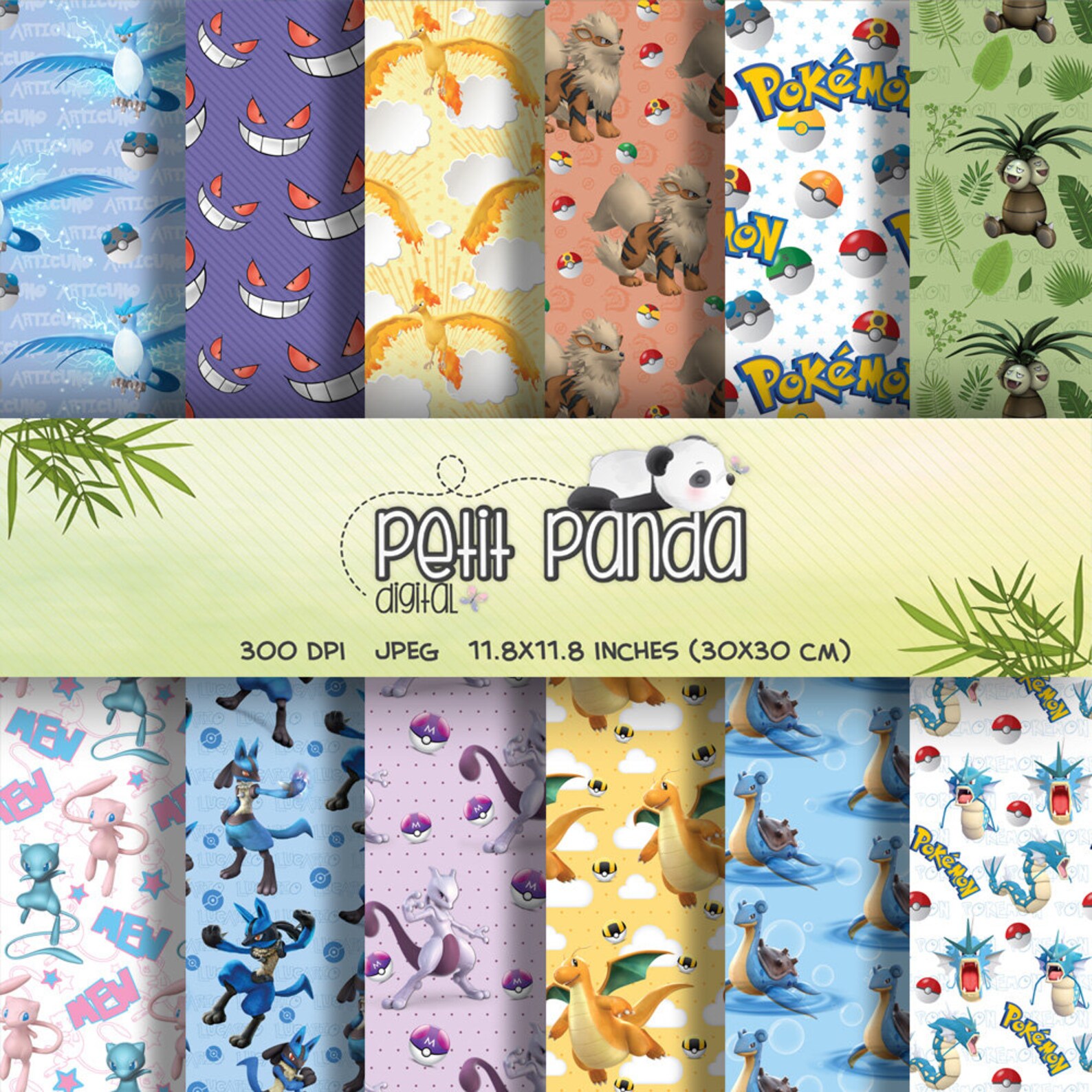 Pokemon Digital Paper Printable Scrapbooking Decor - Etsy