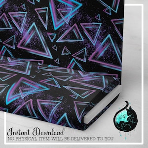 Seamless Patterns Design/Seamless Pattern/ Neon Triangle