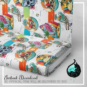 Seamless Digital Pattern Design /Summers Skull