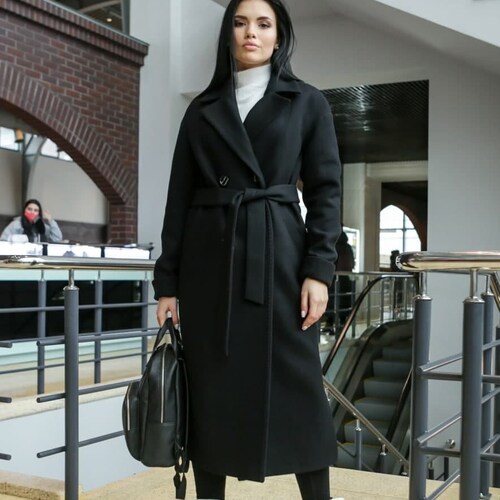 Cashmere Coat Black Wool Coat 