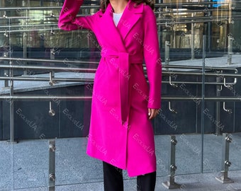 Hot pink coat womens new arrivals