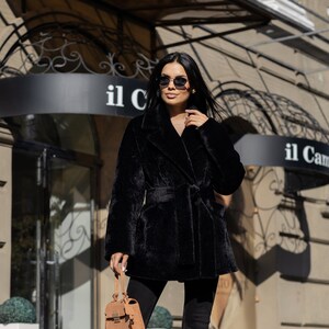 Laduree vegan fur coat top
