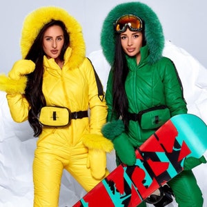 Bright Women Ski Jumpsuit, Winter Snow Suit for Women, Warm Overalls Women, Snowboarding suit women, Ski Women Snowsuit
