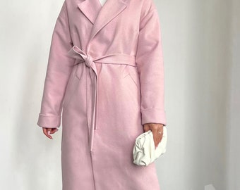 Light pink wool coat women's online