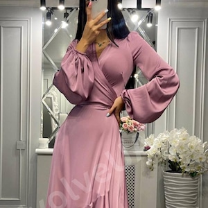 Long sleeve occasion midi dress hot sale