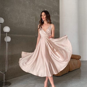 Silk midi dress hotsell