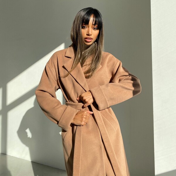 Camel Coat Women Etsy