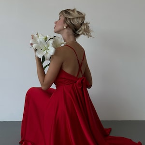Red Boho Maxi Dress, Red Tie Dye Maxi Dress, Red Dress for ...