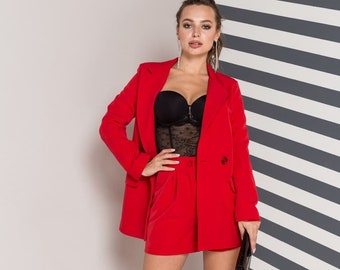black blazer and shorts